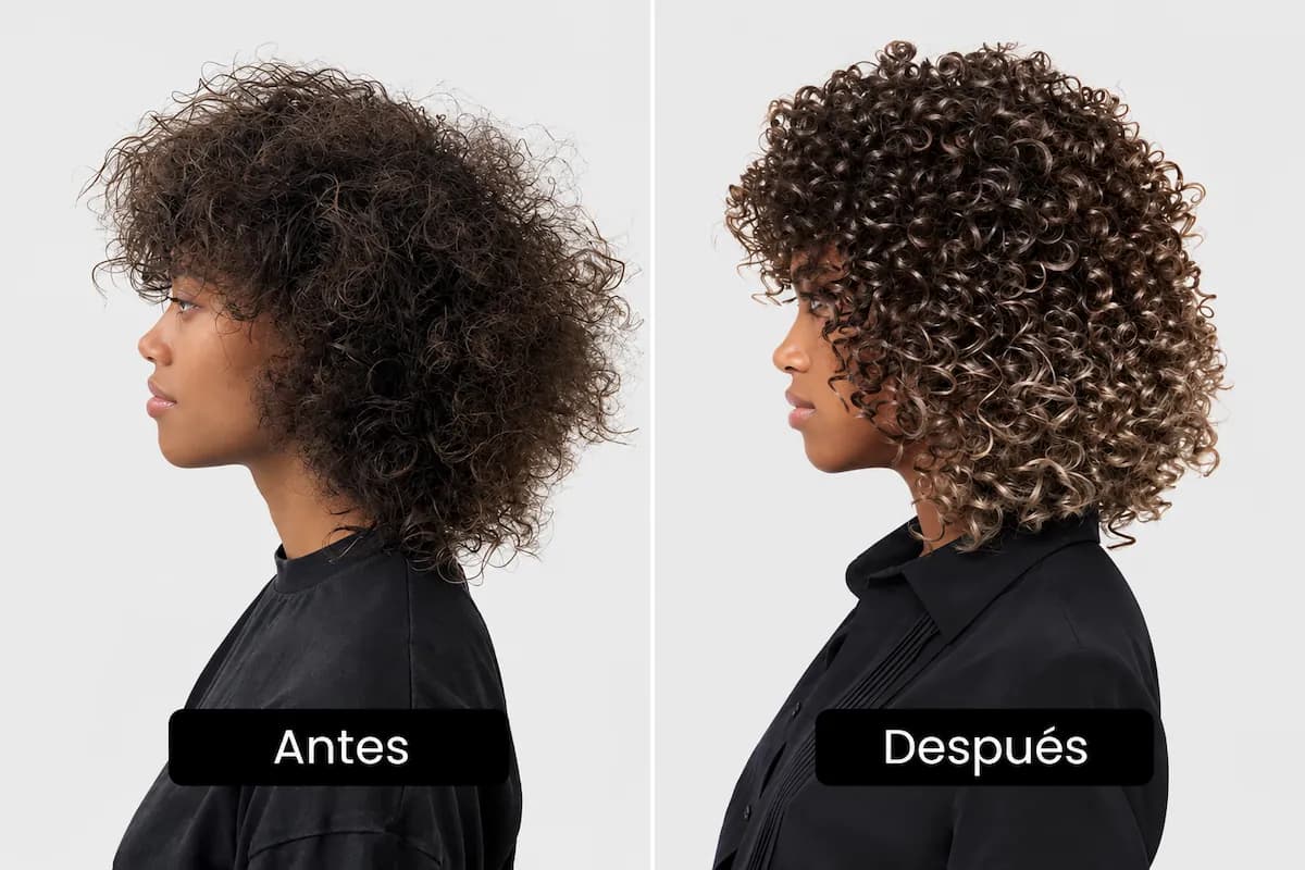 Cabello antes y después de usar Absolut Repair